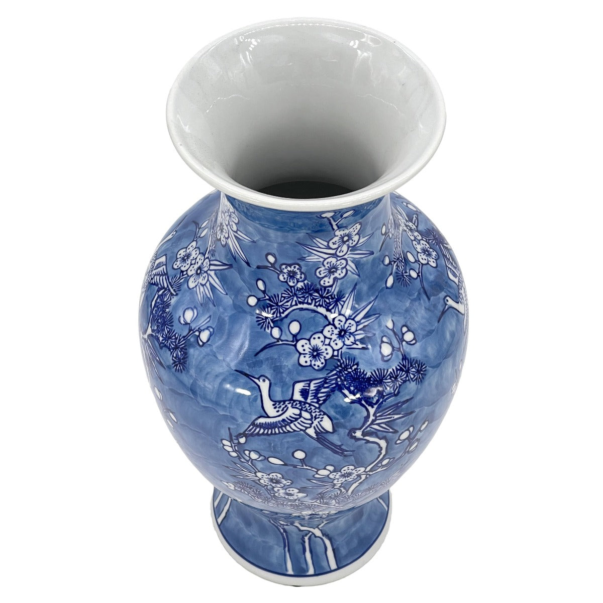 Crane & Flowers Chinoiserie Vase