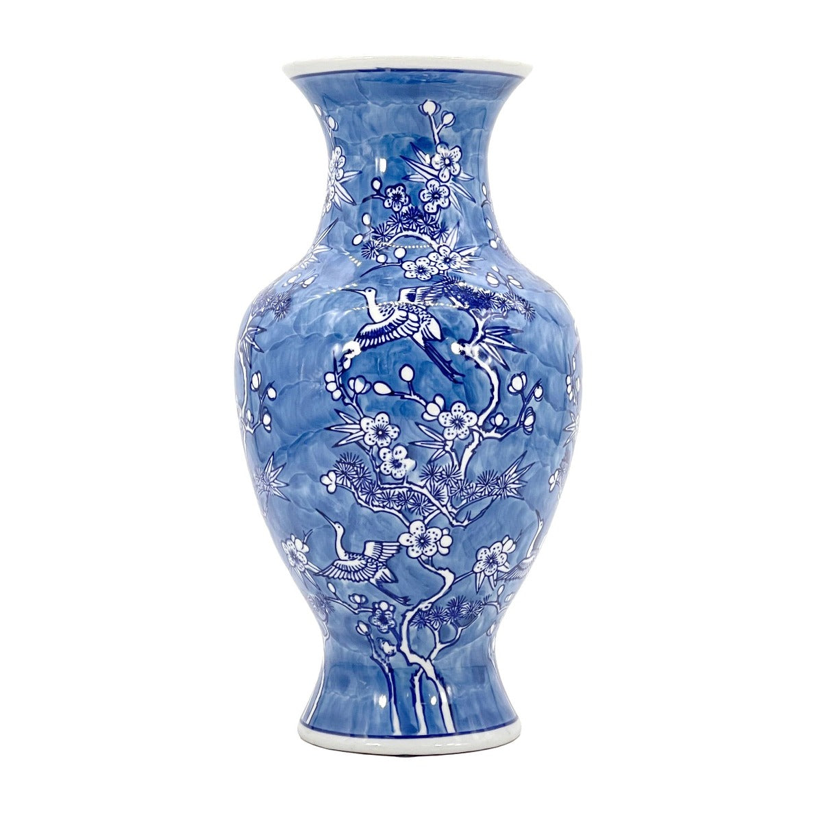Crane & Flowers Chinoiserie Vase