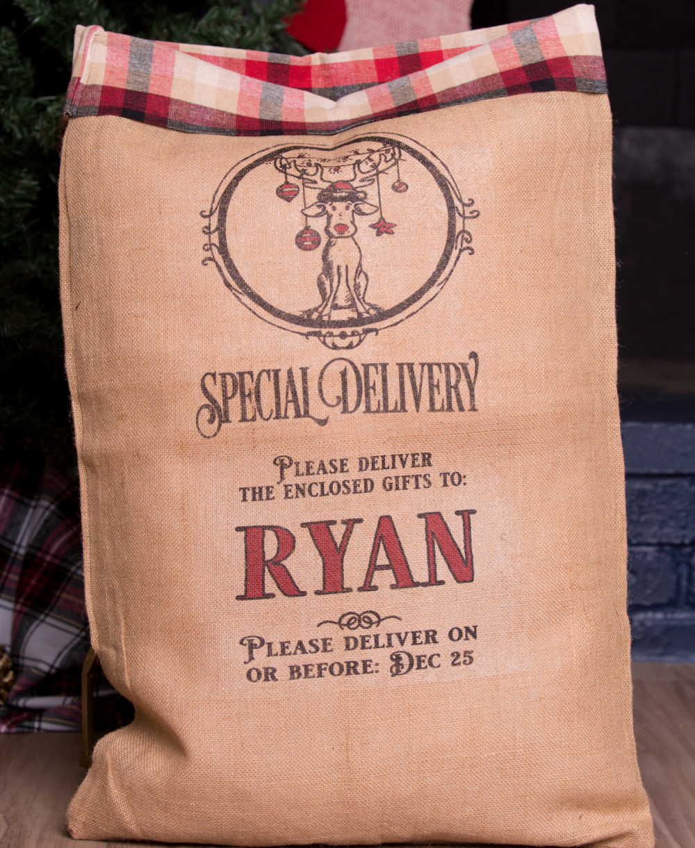 Large Santa Sack-Plaid