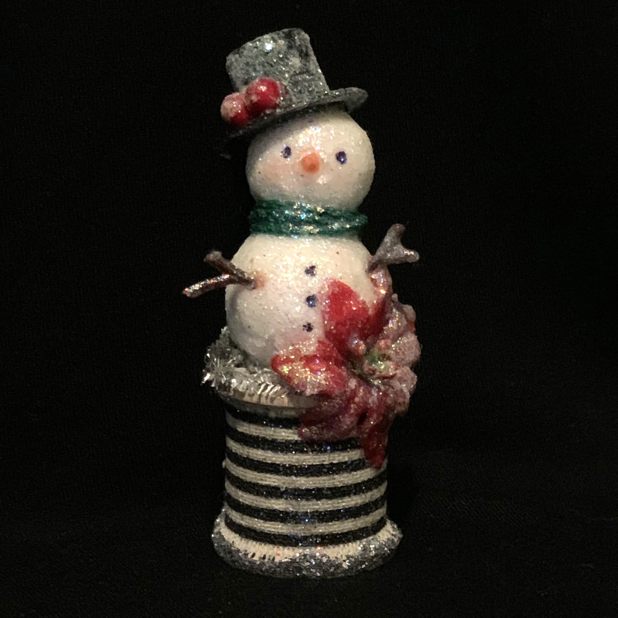 Hand-Made Ornament Snowman wth Balloons