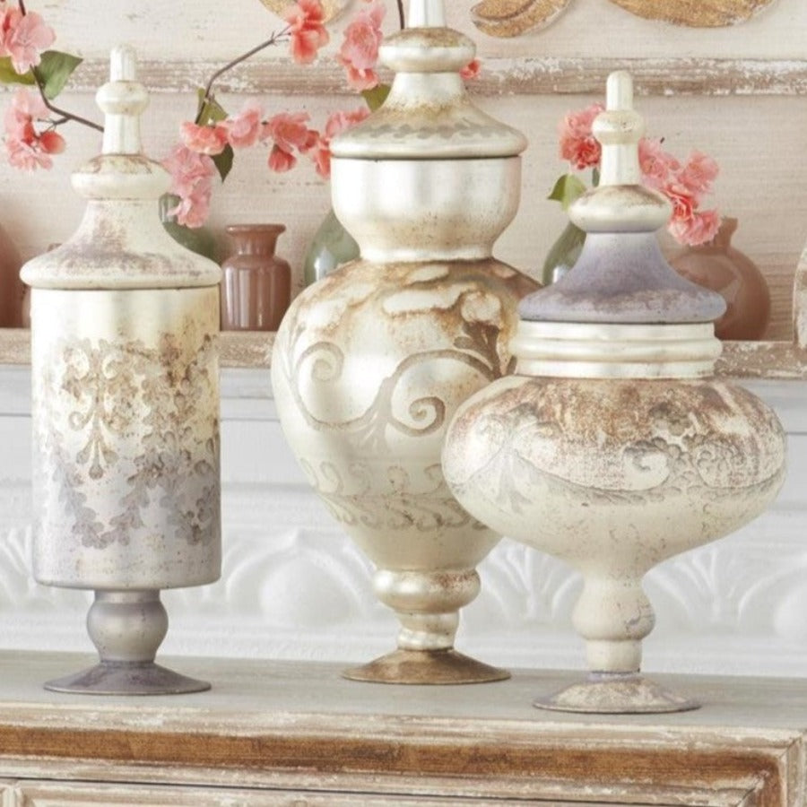 Etched Apothecary Jars