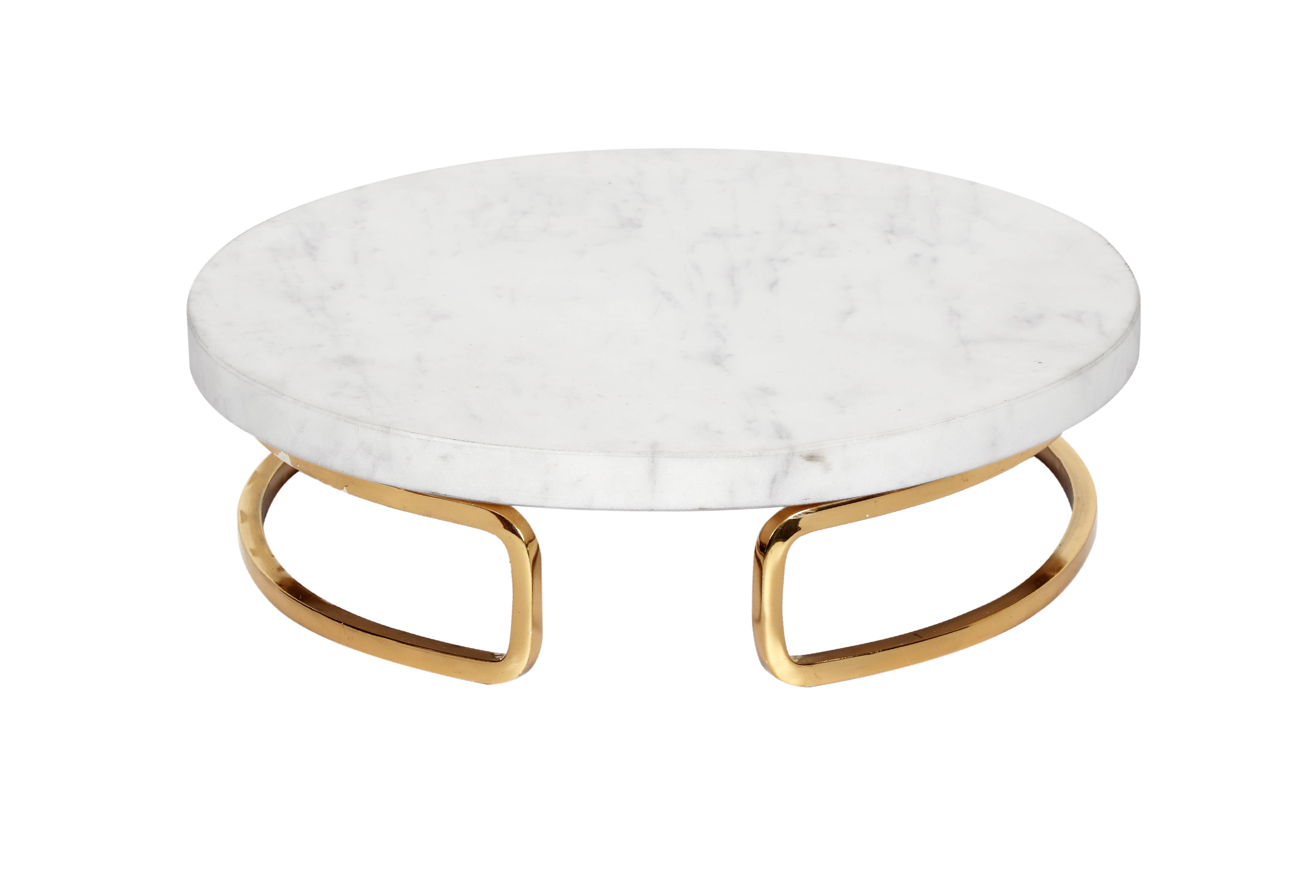 Marble & Gold Round Cake Stand/Cheese Platter