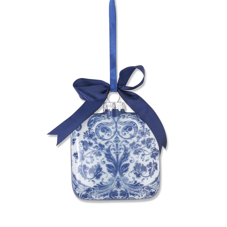 Blue and White floral print Ornament