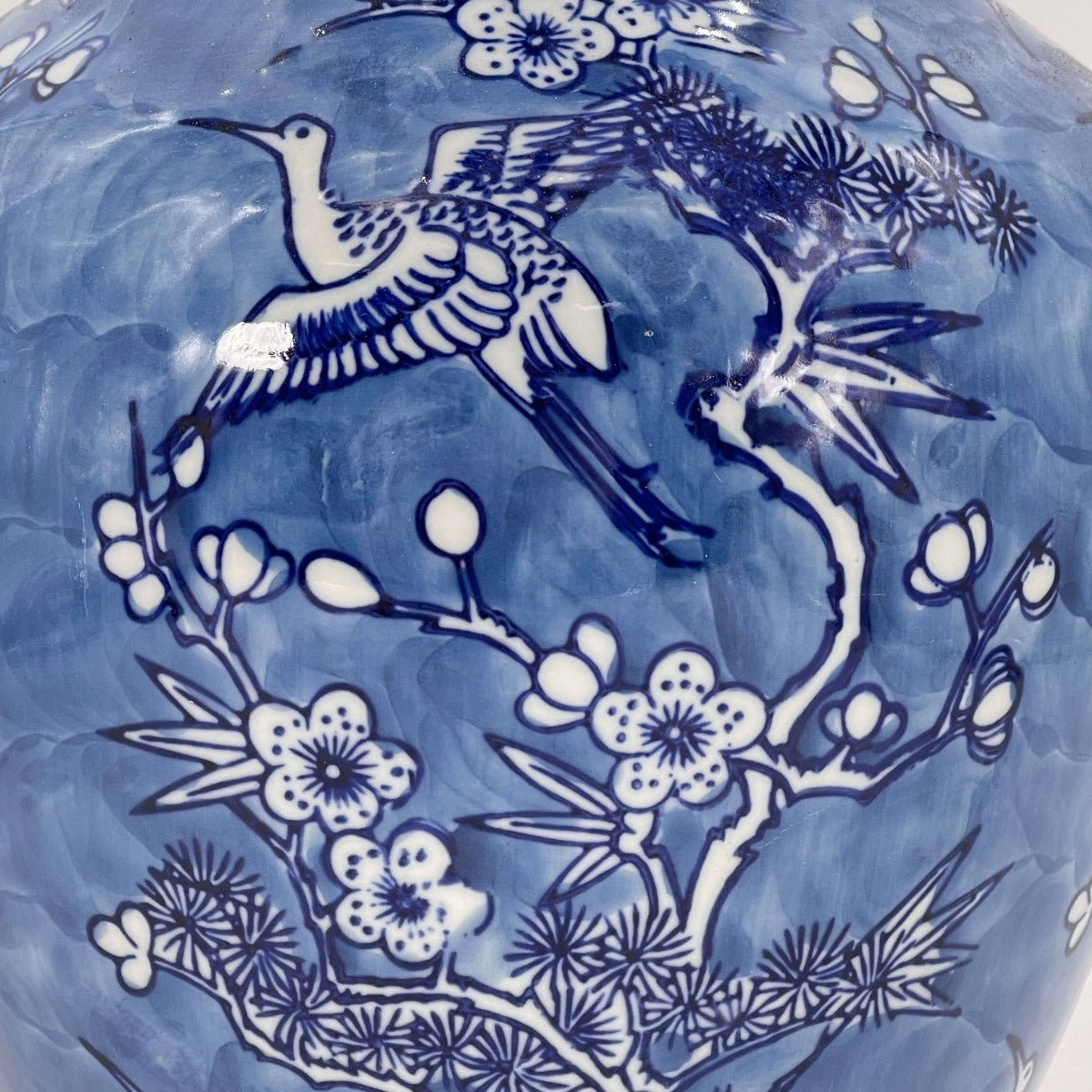 Crane & Flowers Chinoiserie Vase