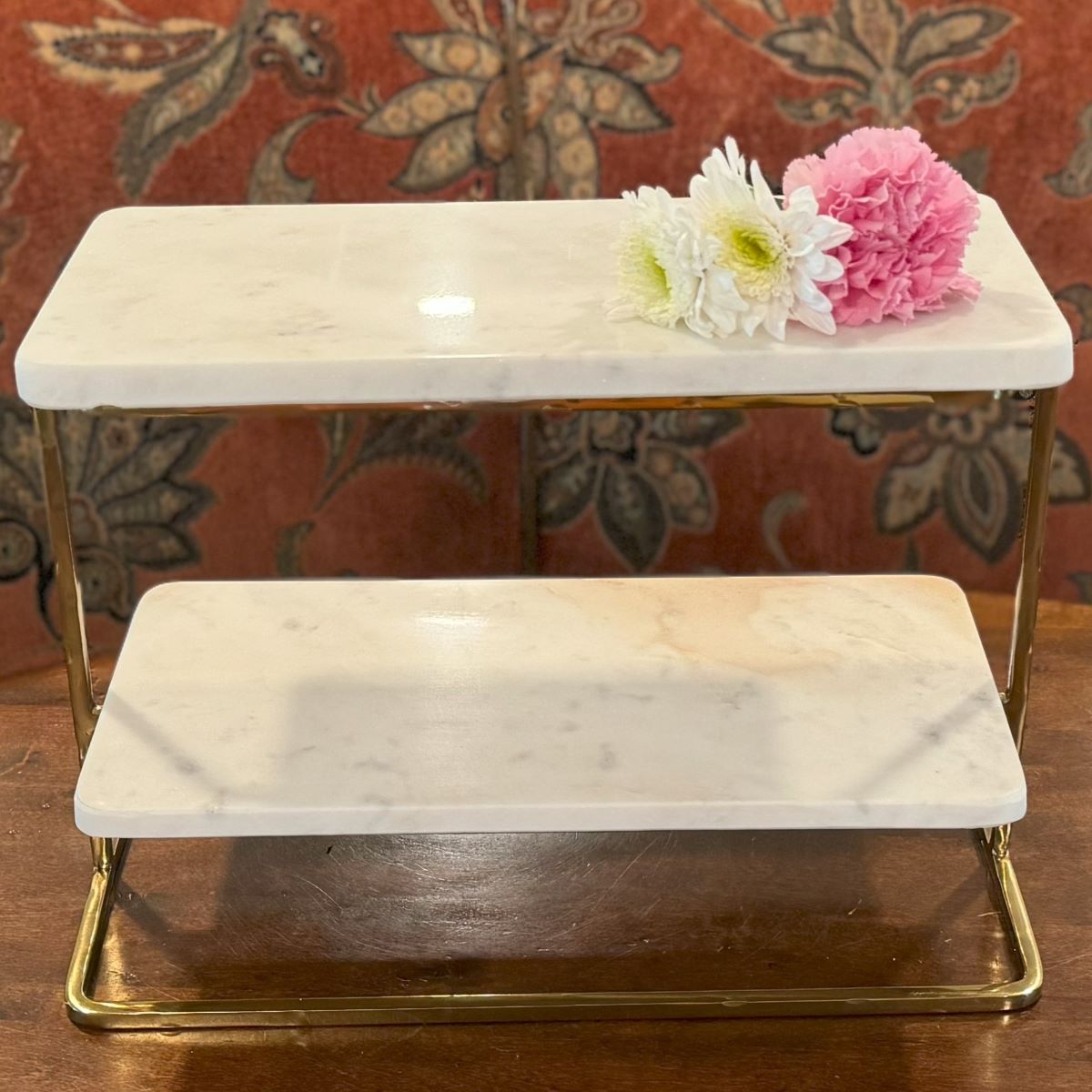 Two Tiered Marble Stand